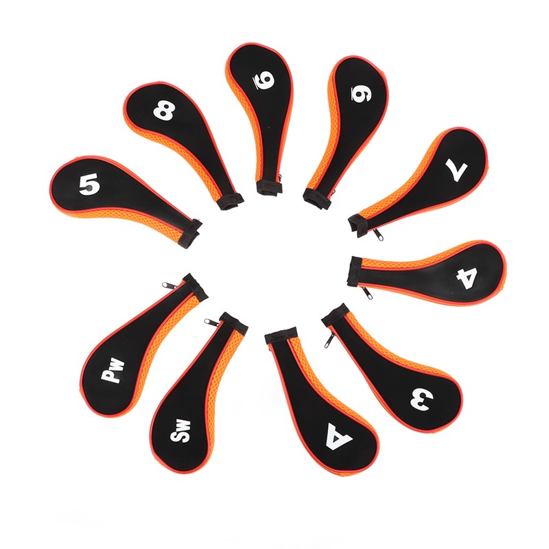 10 Pcs Golf Iron Head Cover Set with Zipper Golf
