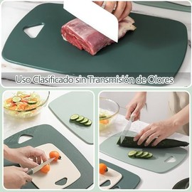Juego de Tablas para Cortar de Plstico de 3 Piezas, Tablas para Picar Cocina, Tabla de Picar de Doble cara, Para CarneVerdurasFrutas con Asas...      