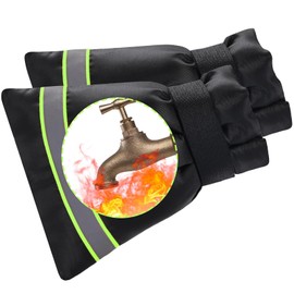 2PCS Outside Tap Covers for Winter, Large Outdoor Tap Cover Insulated Protector with Reflective Strip, Outside Water Faucet Winter Covers, Waterproof Thickened Thermal Tap Protector