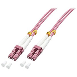 LINDY 46341 Fibre Optic Duplex Cable LC/LC OM4 2 m Pink 2 m