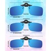5 Pairs Polarized Clip-On Sunglasses Rimless Flip Up Anti-Glare Driving