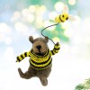 THE JOY TREE Bee Bear Ornament - Wool Bear with