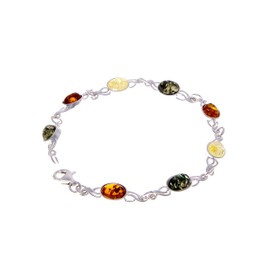 SilverAmber 3178M Women's 925 Silver Bracelet with Amber, Stone, Amber