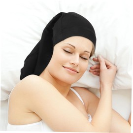 Healeved Elastic Sleeping Hair Cap Long Sleeping Hair Bonnet Night Sleeping Hat Hair Bonnets Black Women Head Caps Long Hair Cap for Sleeping Men and Women Elasticity Polyester Hedging Cap