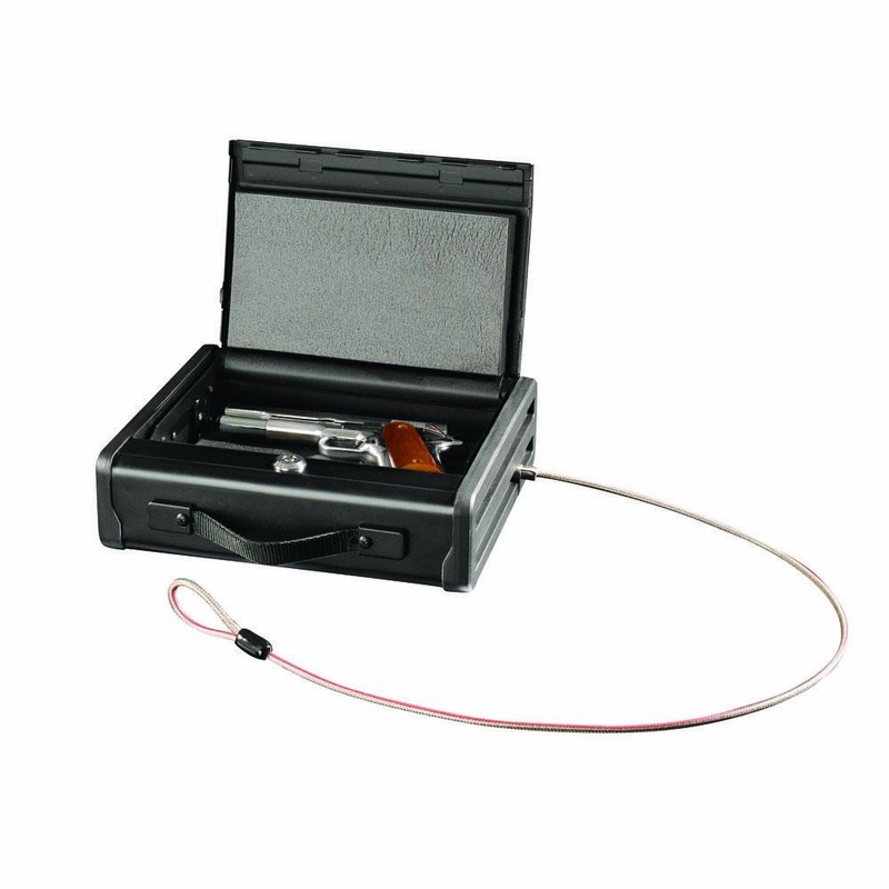 SentrySafe Portable Gun Safe with Key Lock, Steel Cable, and