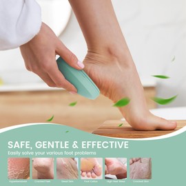 Glass Foot File Callus Remover for Feet - Nano Glass Foot Scraper Scrubber Dead Skin Removal for Cracked Heels,Professional Pedicure Tool for Home, Salon, and Travel