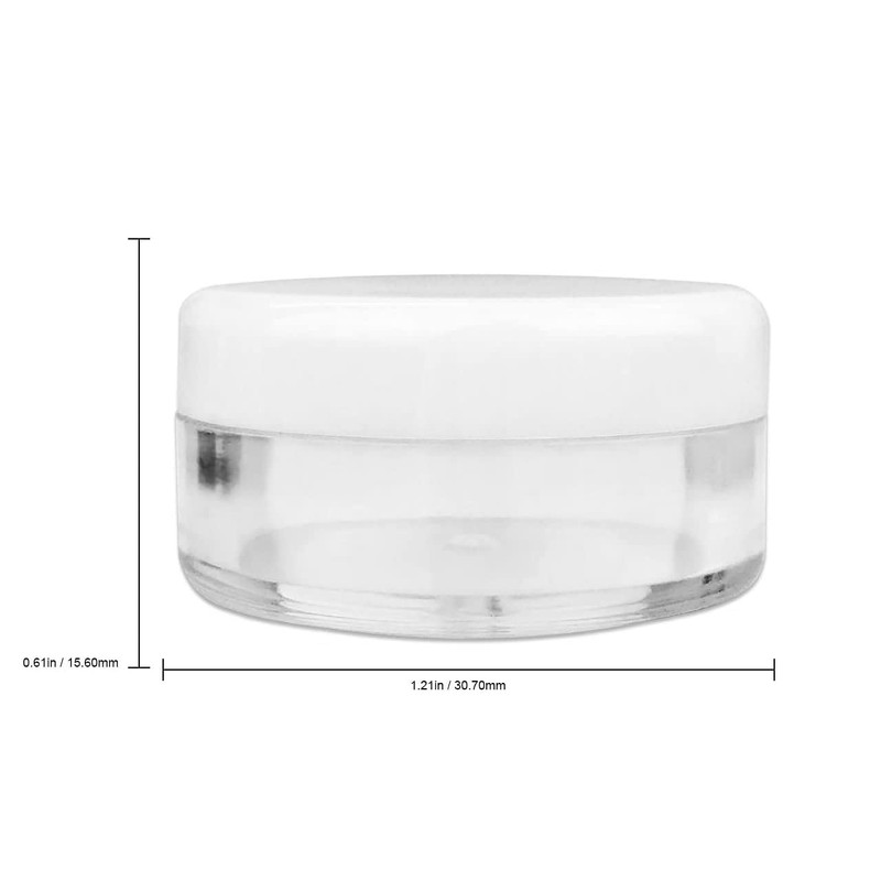 (25pcs) Empty White Lid Plastic Cosmetic Containers 5 Gram Size