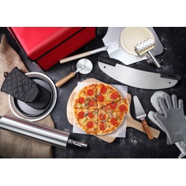 New Star Foodservice 50929 Pizza Pan/Tray, Wide Rim, Aluminum, 20 Inch, Pack of 6