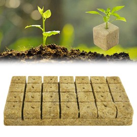XCRPRT Rockwool Cube, Rock Wool Set, Rock Wool Growing Propagation Mat, Bottomless Hydroponics Propagation Mat, Rockwool Cube, Rockwool Cube for Cuttings, Cloning, Propagation, 4 x 4 x 4 cm, Pack of 28