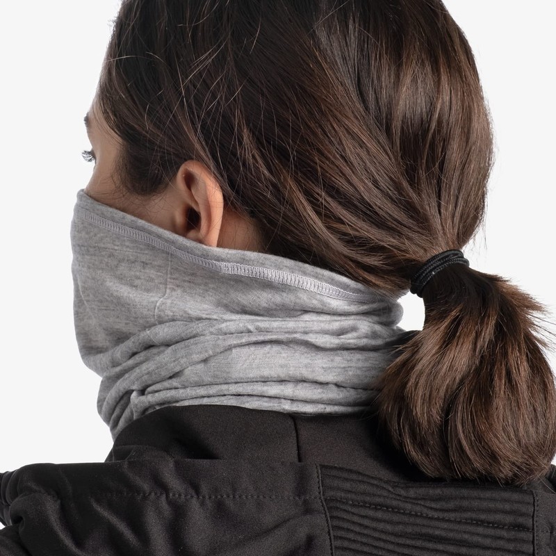 Buff Multi-Functional Wool Scarf - Solid light grey