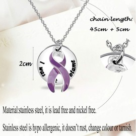 Bobauna Collar de cinta púrpura para concienciación sobre la violencia doméstica, abuso doméstico, regalo de joyería para sobrevivientes, Metal, Nagam