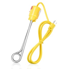 1000W Immersion Water Heater, Portable Bucket Heater with 304 Stainless Steel, for Teapot Water, Glass Pot, Cup, Heats 5 Gallons Bucket, Bathtub and Inflatable Swimming Pool of Water in Minutes