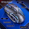 Guibell Mouse Gaming con Cable 3200 dpi,Luces LED 7 Modos,Negro