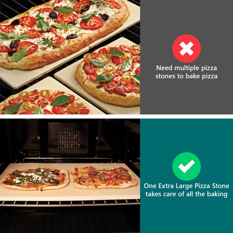 Extra Large Pizza Stone 22 Inch, Rectangular Pizza Grilling/Baking Stone