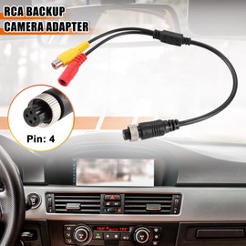 X AUTOHAUX 1pcs Car Camera Adapter 4 Pin to RCA Adapter M12 4-Pin Female to RCA AV DC Female Connector Wire Monitor Video Cable Adapter