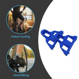 Laxzo ® Grip Cycling Cleats With Positioner Function Compatible With Shimano SM-SH12 SPD-SL Anti-Slip TPU Surface Bicycle Cleat MTB Cycling Shoes Blue