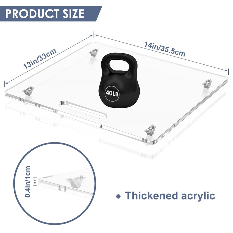 PUDASTO Appliance Sliders with Rubber Wheels, 14" x 13" Acrylic
