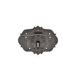 Antique Hasp Mcredy 3.4"x2.5" Embossing Decorative Hasp Latch Lock with Screws Pack of 1 (Medium Size)