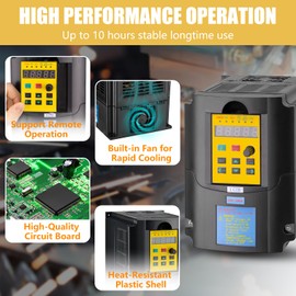 LGIB VFD Variable Frequency Drive 3KW 4HP 220V 14A 1 or 3 Phase Input to 3 Phase 0-400HZ Output Control Inverter Converter for CNC Spindle Motor Speed Control