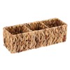 BSTKEY Natural Water Hyacinth 3-Slot Remote Control Holder, Hand-woven Remote