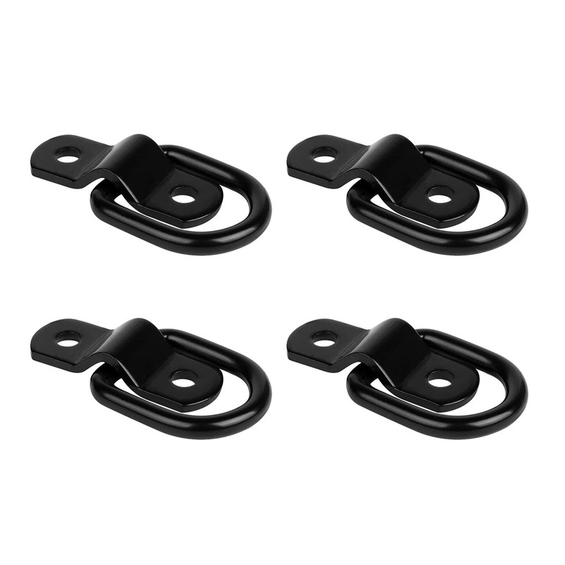 4 PCS Iron Galvanized D-Ring Pull Ring Hasp, D-Ring Fastening