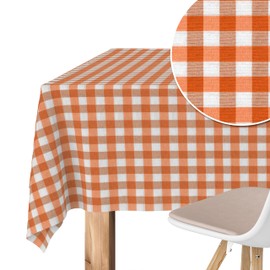 Martina Home TEFLONATED TABLECLOTH MADE Vichy Orange 200X140 CM