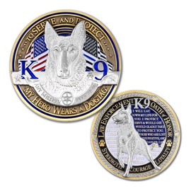 Armor Coin & Emblem - K9 Canine Law Enforcement Challenge Coin - Honor & Tribute Challenge Coin for K9 Officers - Collectible Keepsake for Law Enforcement & Canine Enthusiasts
