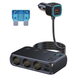 Zigarettenanzünder Verteiler, 171 W 9 IN 1 Auto Kfz Ladegerät Adapter, Zigarettenanzünder USB 3 Fach 12v/24v, Kfz Zigarettenanzünder Adapter, Auto Ladegerät Adapter, 3 Steckdosen 4 USB Anschlüsse