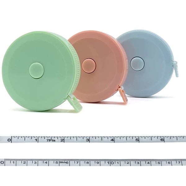 2m Tape Measure cm and inch Double Scale, Small Retractable