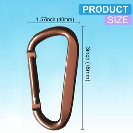 Cute Carabiner Clip, 3" Aluminum Alloy Caribeener D Ring, Spring Snap Hook for Keychain Clip(2pack Bronze)