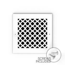 SABA Home Decor Air Vent Cover Grille - Acrylic Plexiglass 16" x 16" Duct Opening, 18" x 18" Overall White Finish Decorative Covers for Walls & Ceilings NOT for Floor USE, Venetian