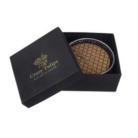 Silver Wine Bottle Coaster with Set of 8 Cork Coasters