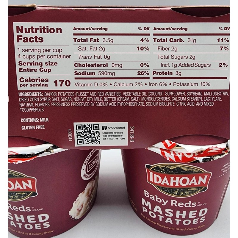 Idahoan Baby Reds Instant Mashed Potatoes Single Serve 2 Bx