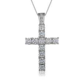 SDA Shine Bright with Our AAAAA Zircon Gold Plated Cross Necklace - Gift for Women's Birthdays! (Style 2, White Gold)