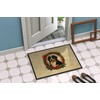 Caroline's Treasures DAC2319JMAT Bernese Mountain Dog Christmas Flowers Doormat Front