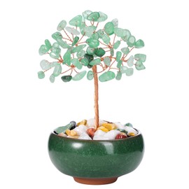 JSDDE Green Aventurine Crystal Tree Reiki Healing Crystals Stone Tree Figurines Tumbled Stones Money Tree Gifts