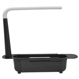 Telescopic Sink Rack, Adjustable Sink Organiser with Large Capacity for Kitchen Sink (Black)