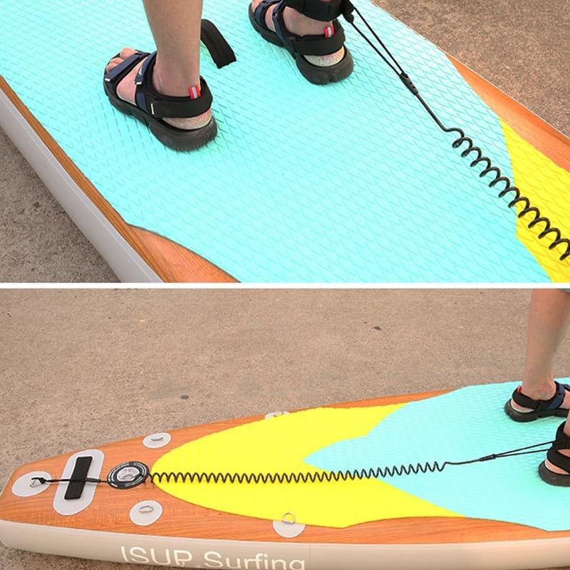 1PC Surfboard Leashes,Black Surf SUP Board Leash,TPU Coiled Stand Up