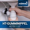 kör4u Siphon Sink Washbasin Seal, 40 x 50 mm, Black,