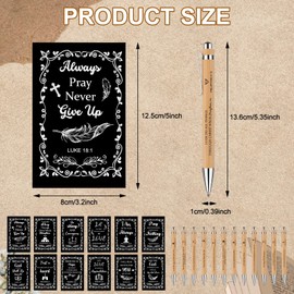 48 Pcs Christian Gift Bible Verse Inspirational Notebook and Bible Ballpoint Pen Religious Scripture Notepad for Men Women Prayer Journal Office School Church Supplies Christmas Easter