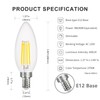 10 Pack Candelabra LED Light Bulbs E12 Small Base Dimmable,
