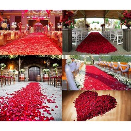 Rose Petals Silk Flower Petals Red Artificial Roses Flower for Wedding Confetti Party Flora Petal Bridal Shower 2000Pcs