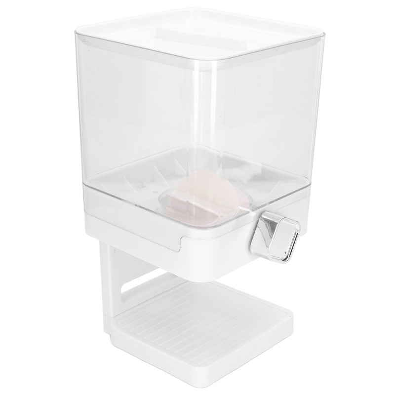 Cereal Dispenser 17.5oz Capacity Single Grid Grain Dispenser Transparent Plastic