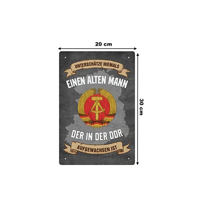 Decorative Tin Sign 20 x 30 cm Unterschätze niemals einen