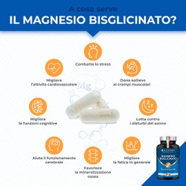 Magnesio Bisglicinato | Forma Chelata | Con Vitamina B6 | Contro Stress e Affaticamento | Dolori Muscolari | Elevata Biodisponibilità | 90 Capsule Vegetali | Nutrimea