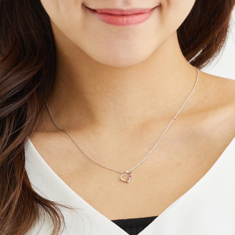 Sears 1491-tdt-01-p3 Women's Natural Diamond Heart Necklace, Teddy Bear, Plush