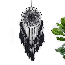 Large Dream Catchers Feathers Dream Catcher for Bedroom Adult Black Witchy Handmade Unique Gothtic Bohemian Decor