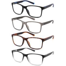 Blue Light Blocking Reading Glasses for Men 4-Pack Stylish Computer Readers with Spring Hinges,Anti Glare/Eye Strain Filter UV Ray Lightweight Reader Eyeglasses,+2.75 Magnification Strength