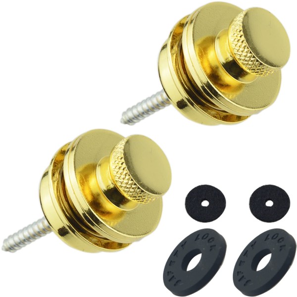 Wwomusic Gold Guitar Strap Locks Classical Design Flat Round Head