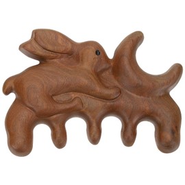 OHPHCALL Natural Sandalwood Comb Scalp Sweep Detoxing Tool Wide Tooth for Curly Hair